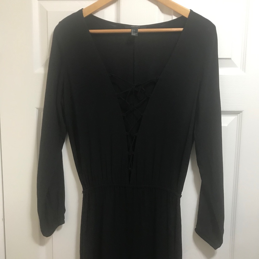Forever 21 Crisscross Deep V neck Jumpsuit. New